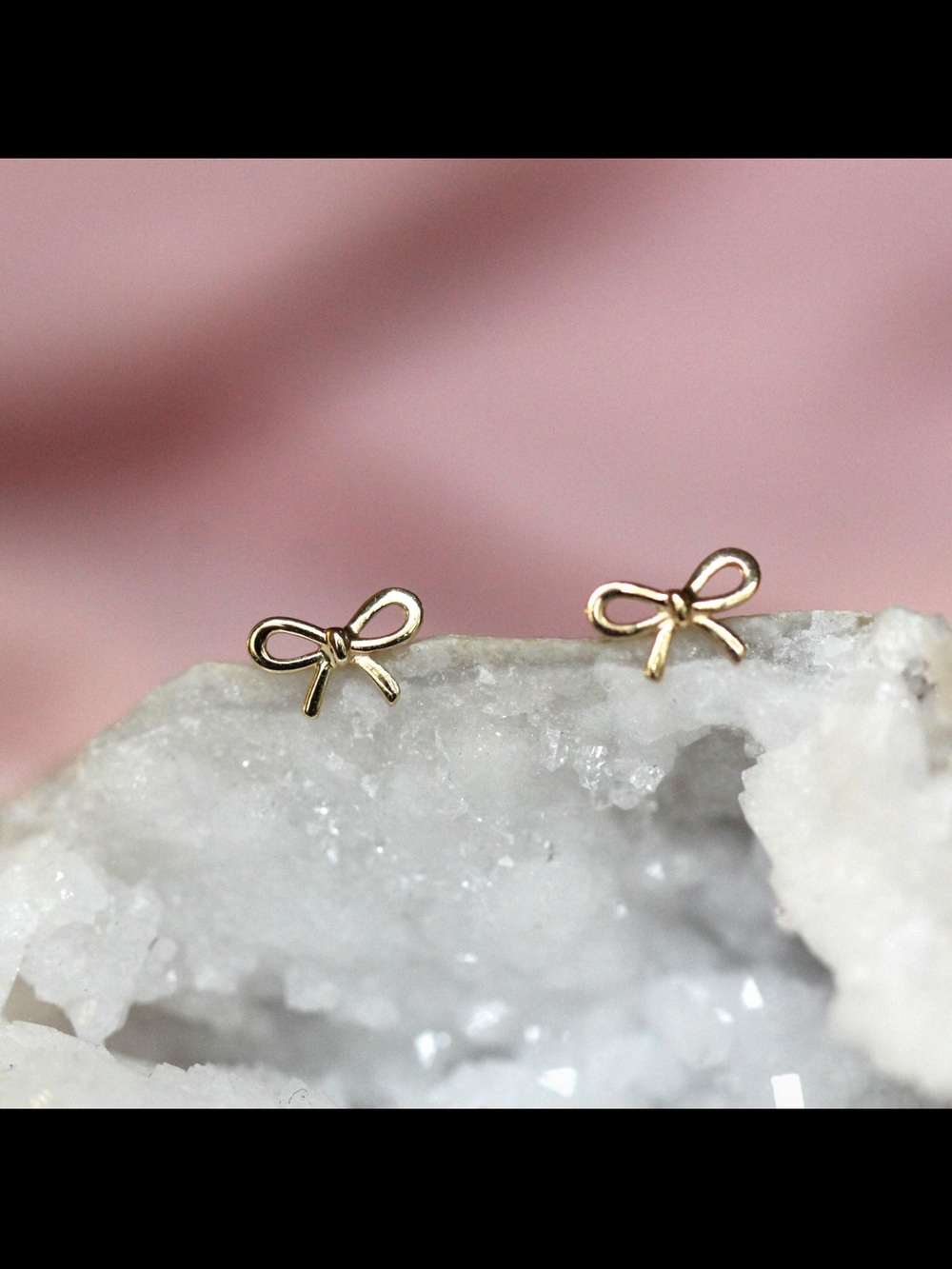14k solid bow tie earrings